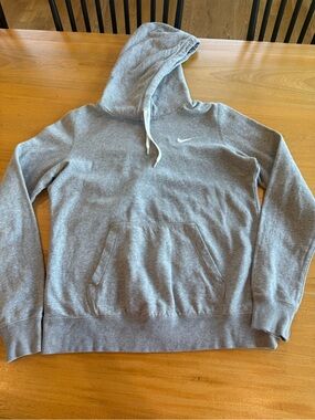 Nike Light Gray Pullover Hoodie with White Swoosh